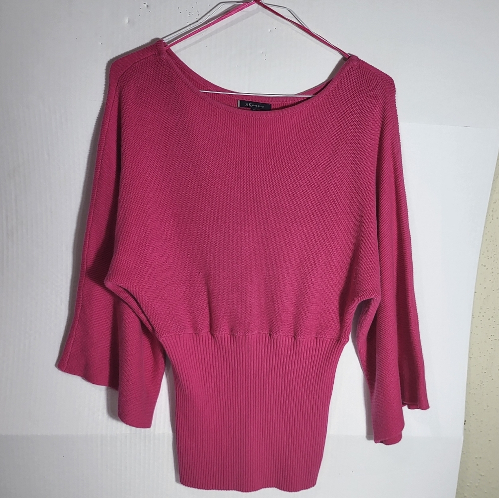Anne Klein Vibrant Pink Crew Neck Sweater